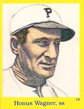 1989 The Official Hall of Fame Fun & Fact Book Stickers #14 Honus Wagner Front