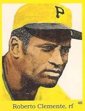 1989 The Official Hall of Fame Fun & Fact Book Stickers #46 Roberto Clemente Front