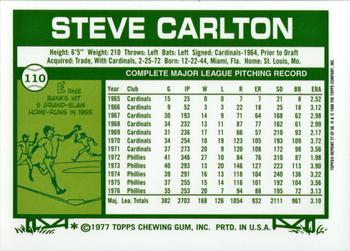 2001 Topps - Through the Years Reprints #27 Steve Carlton Back