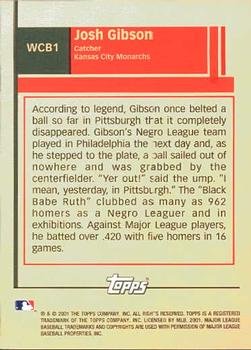2001 Topps - What Could Have Been #WCB1 Josh Gibson Back