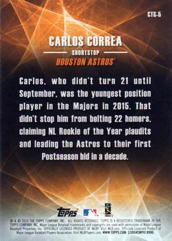 2016 Topps - Changing of the Guard #CTG-5 Carlos Correa Back