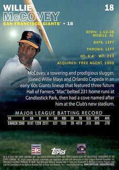 2016 Stadium Club - First Day Issue #18 Willie McCovey Back
