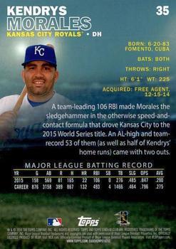 2016 Stadium Club - First Day Issue #35 Kendrys Morales Back
