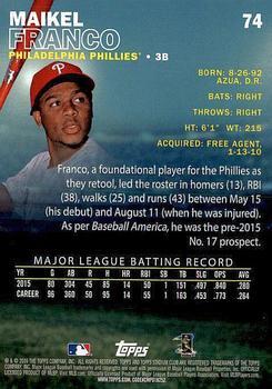 2016 Stadium Club - First Day Issue #74 Maikel Franco Back