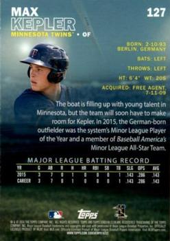 2016 Stadium Club - First Day Issue #127 Max Kepler Back