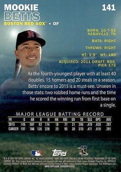 2016 Stadium Club - First Day Issue #141 Mookie Betts Back