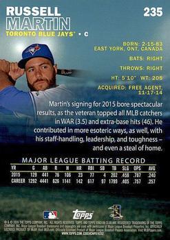 2016 Stadium Club - First Day Issue #235 Russell Martin Back