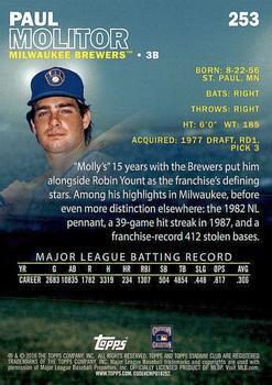 2016 Stadium Club - First Day Issue #253 Paul Molitor Back