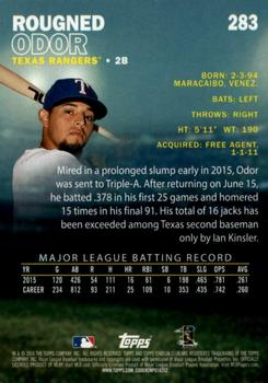 2016 Stadium Club - First Day Issue #283 Rougned Odor Back