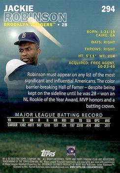 2016 Stadium Club - First Day Issue #294 Jackie Robinson Back