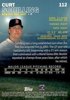 2016 Stadium Club - Members Only #112 Curt Schilling Back