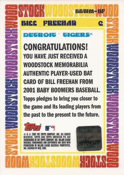 2001 Topps American Pie - Woodstock Relics #BBWM-BF Bill Freehan Back