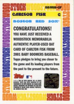 2001 Topps American Pie - Woodstock Relics #BBWM-CF Carlton Fisk Back