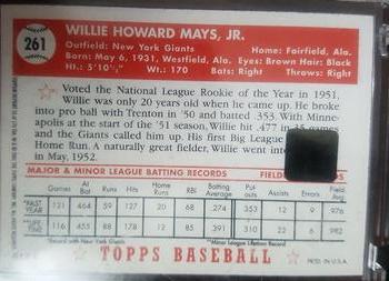 2001 Topps Archives - Autographs #TAA16 Willie Mays Back
