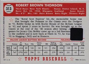 2001 Topps Archives - Autographs #TAA32 Bobby Thomson Back
