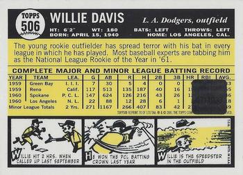 2001 Topps Archives - Autographs #TAA70 Willie Davis Back