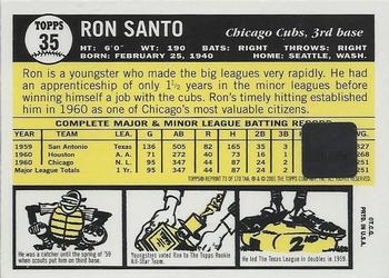 2001 Topps Archives - Autographs #TAA73 Ron Santo Back