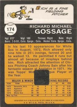 2001 Topps Archives - Autographs #TAA136 Rich Gossage Back