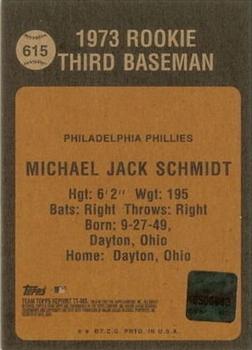2001 Topps Archives - Autographs #TAA139 Mike Schmidt Back