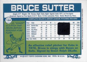 2001 Topps Archives - Autographs #TAA157 Bruce Sutter Back