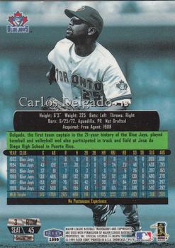 1999 Flair Showcase #45 Carlos Delgado Back