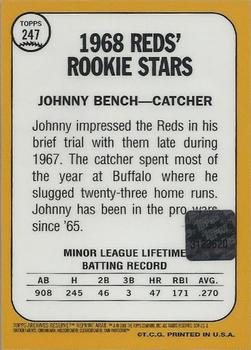 2001 Topps Archives Reserve - Rookie Reprint Autographs #ARA8 Johnny Bench Back