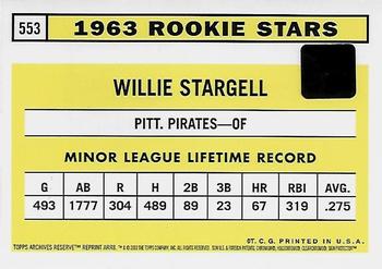 2001 Topps Archives Reserve - Rookie Reprint Relics #ARR8 Willie Stargell Back