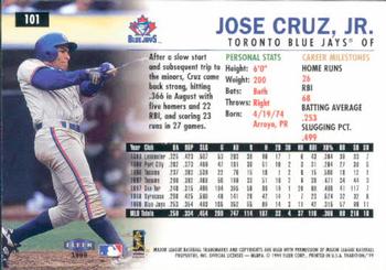 1999 Fleer Tradition #101 Jose Cruz, Jr. Back