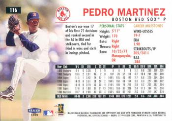 1999 Fleer Tradition #116 Pedro Martinez Back