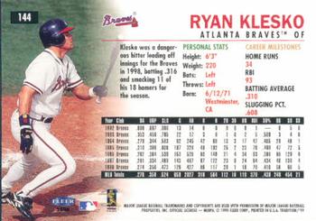 1999 Fleer Tradition #144 Ryan Klesko Back
