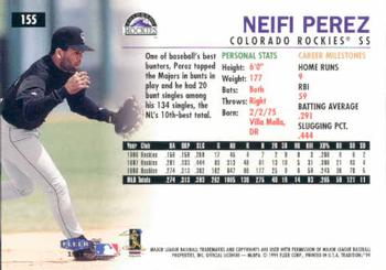 1999 Fleer Tradition #155 Neifi Perez Back