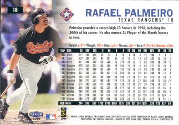 1999 Fleer Tradition #18 Rafael Palmeiro Back