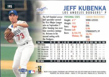 1999 Fleer Tradition #195 Jeff Kubenka Back