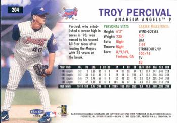 1999 Fleer Tradition #204 Troy Percival Back
