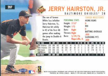 1999 Fleer Tradition #207 Jerry Hairston, Jr. Back