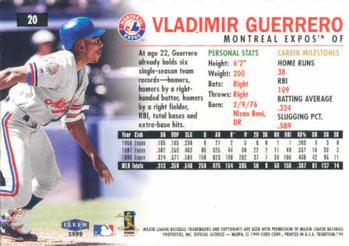1999 Fleer Tradition #20 Vladimir Guerrero Back