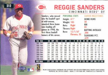 1999 Fleer Tradition #212 Reggie Sanders Back