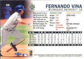 1999 Fleer Tradition #220 Fernando Vina Back