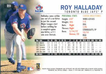 1999 Fleer Tradition #221 Roy Halladay Back
