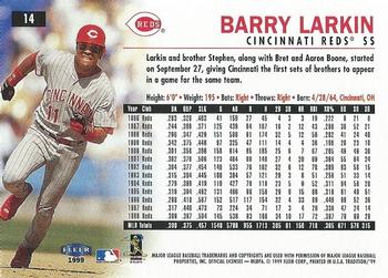1999 Fleer Tradition #14 Barry Larkin Back