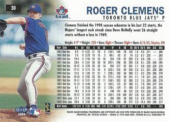 1999 Fleer Tradition #30 Roger Clemens Back
