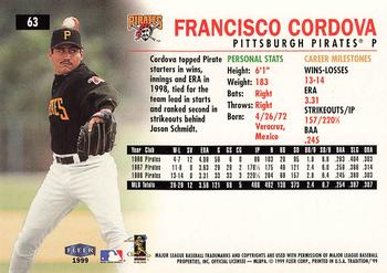 1999 Fleer Tradition #63 Francisco Cordova Back