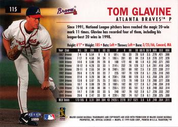 1999 Fleer Tradition #115 Tom Glavine Back
