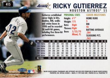 1999 Fleer Tradition #415 Ricky Gutierrez Back