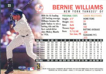 1999 Fleer Tradition #22 Bernie Williams Back