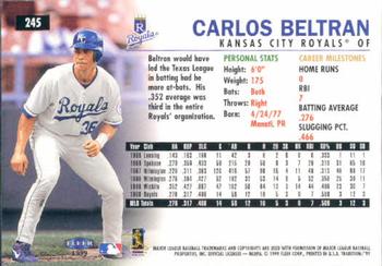 1999 Fleer Tradition #245 Carlos Beltran Back