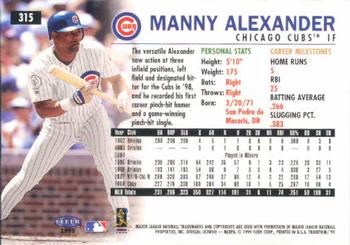 1999 Fleer Tradition #315 Manny Alexander Back