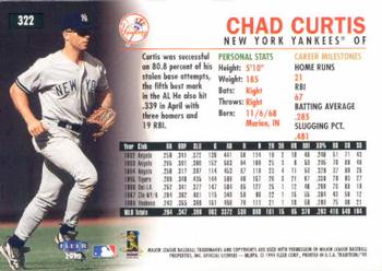 1999 Fleer Tradition #322 Chad Curtis Back