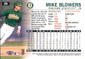 1999 Fleer Tradition #326 Mike Blowers Back