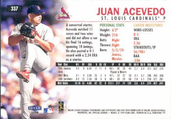 1999 Fleer Tradition #337 Juan Acevedo Back